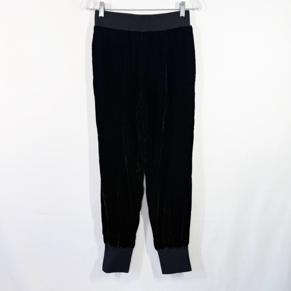 LPA Black Velvet Jogger Tapered Pants Size M Casual Comfortable Classic